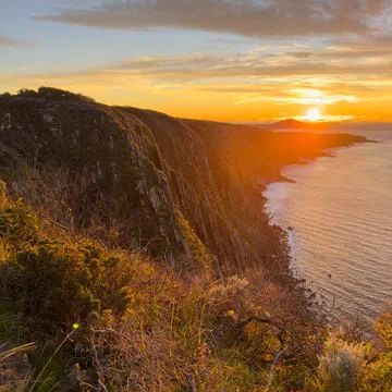 Epic Sunrise Over Waitpinga Cliffs South Australia Stock Photos