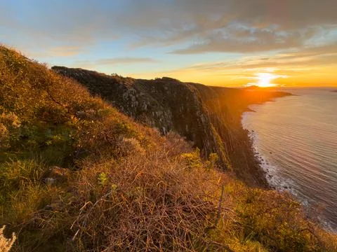 Epic Sunrise Over Waitpinga Cliffs South Australia Stock Photos