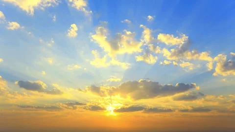 Epic Sunrise Rays Through Clouds Stock Footage 332636879