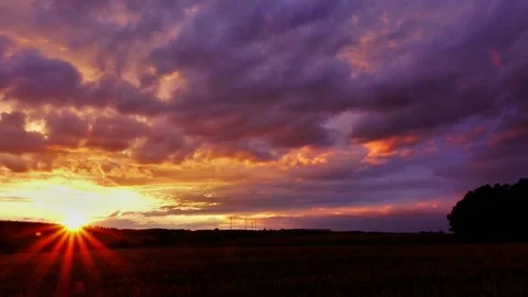 Epic Sunset In 22x Timelapse Stock Footage 134316511