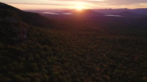 Epic Sunset Drone Tilt Up Dramatic Dark Mountain Landscape Stock Footage 256052482
