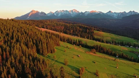 Epic sunset over Tatra mountains in Poland Stock Footage 108406010