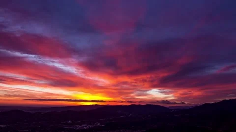 Epic Sunset time lapse over San Fernando valley Video stock 40387128