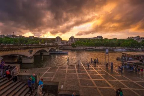 Epic Sunset at Trocadero Stock Photos