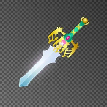 Epic sword isolated game element Stock Illustration