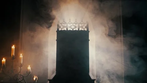 Epic Throne In The Fog Stock Footage 163730032