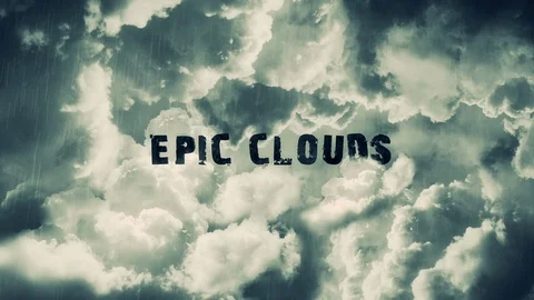 EPIC THUNDERCLOUDS - FLY THROUGH SKY 3D TEXT TEMPLATE After Effects stock