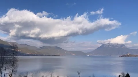 Epic Time-lapse of Clouds Moving Over Mount Everest North Base Stock Footage 329343302
