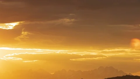 Epic Time Lapse Of Epic Sunset, Midnight Sun Over Snowcapped Mountains  Vídeo Stock 93884707