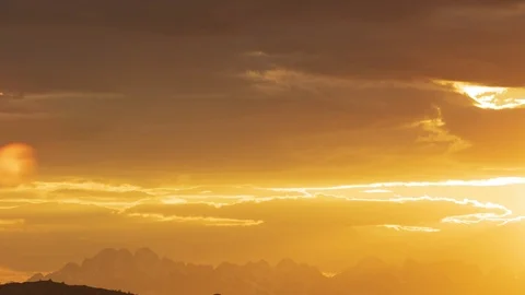 Epic Time Lapse Of Sunset, Midnight Sun Over Snowcapped Mountains  Vídeo Stock 93884846