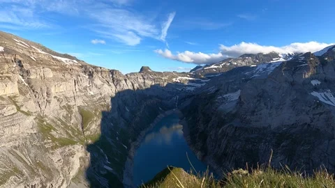 Epic time-lapse of a sunset at a mountain lake called Limmerensee, Switzerland. Stock Footage 174847324