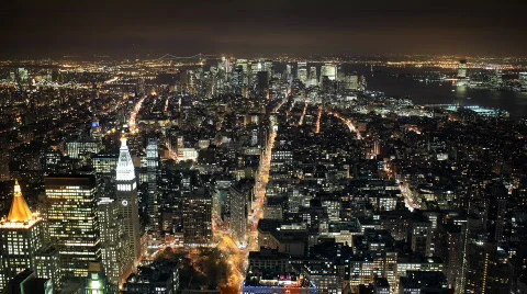 Epic time lapse view of downtown NYC Видео 572358