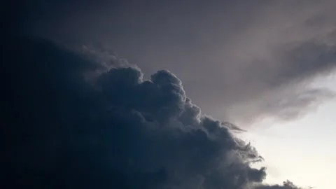 Epic Timelapse of Cloud Formations and Lightning During Storm Stock Footage 320946722