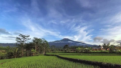 Epic timelapse of cloud movement in the top of Slamet Mountain at the morning Stock Footage