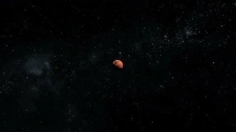 Epic tracking in shoot of Mars planet. Terrifying approaching spaceship crash Stock Footage 146168314