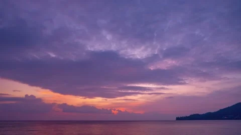 Epic tropical clouds at sunset or sunrise over sea Timelapse Stock Footage 146672360