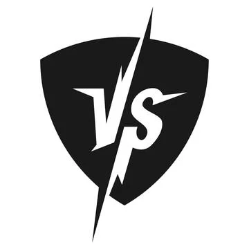 Epic Versus Battle Shield Logo Illustrazione stock