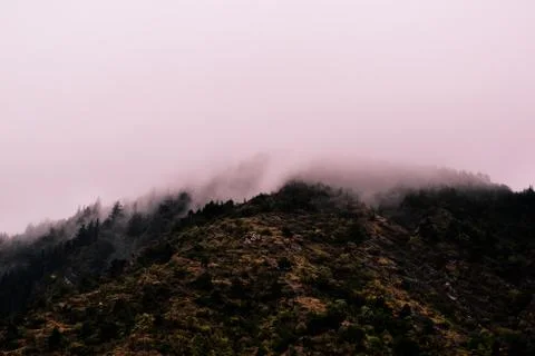 Epic view of Cloudy Mountain Stock Photos