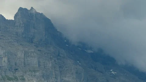 Epic view of the coming storm clouds in the mountains. travel and bad weather co Stock Footage 284631881