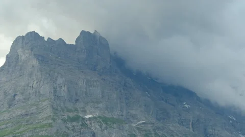 Epic view of the coming storm clouds in the mountains. travel and bad weather co Stock Footage 284632793