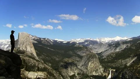 Epic view from a mountain on Half Dome in Yosemite National Park USA Stock Photos