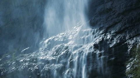 Epic waterfall background. source water. spring water. clean pristine. resources Stockbeeldmateriaal 64539292