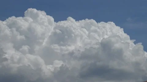 Epic white bubbling clouds on blue sky timelapse Stock Footage 159079217