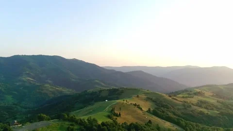 Epic wide-angle drone panorama of expansive Carpathian mountain Stock Footage 330075170