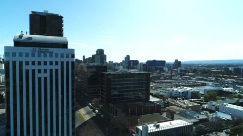 Epic wide drone shot over Adelaide city Stock Footage 282230140