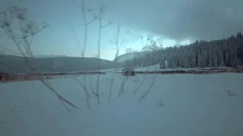 Epic Winter Drive Stock Footage 248339331
