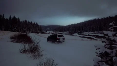 Epic Winter Drive Stock Footage 248339382