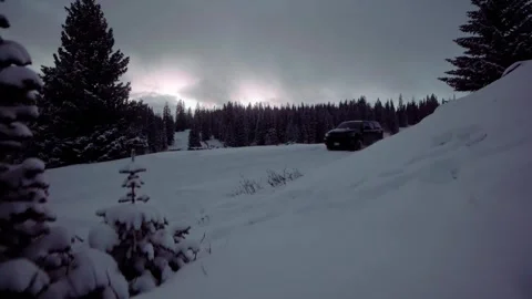 Epic Winter Drive Stock Footage 248339383