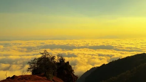 Epic Yellow Rolling Clouds Timelapse at High Altitude Stock Footage 334045062