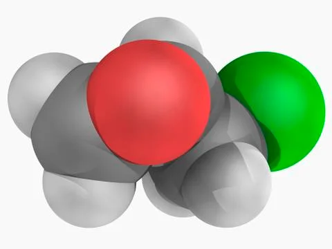 Epichlorhydrin molecule Stock Illustration