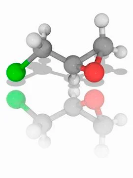 Epichlorohydrin organic compound molecule Illustrazione stock