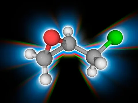 Epichlorohydrin organic compound molecule Stock Illustration