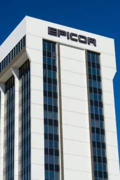 Epicor Software Systems Building and Trademark Logo 스톡 사진
