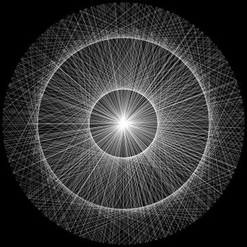 Epicycloid round vector clew for design project on black 스톡 일러스트