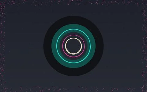 Epicycloid Spirograph Interference Pattern in Fuchsia and Turquoise Illustrazione stock