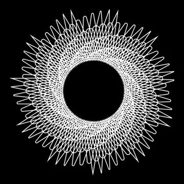 Epicycloid vector figure for design project on black Illustrazione stock