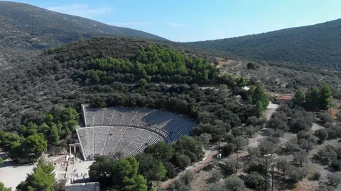 Epidavros-02-CG Approaching from the side, closing the front Stock Footage 102547843