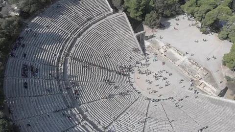 Epidavros-08 Showing and twisting from above Stock Footage 102547775