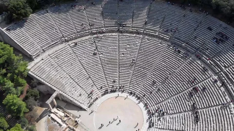 Epidavros-11-CG Panning left to right from the front Stock Footage 102547729