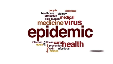 Epidemic animated word cloud, text design animation. Vidéo 71942966
