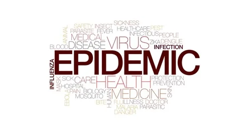Epidemic animated word cloud, text design animation. Kinetic typography. Vidéo 72944305