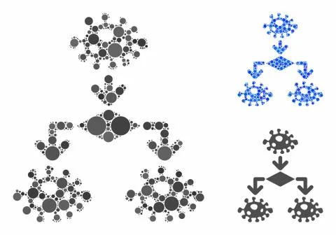 Epidemic Growth Scheme Composition Icon of Circle Dots Illustrazione stock