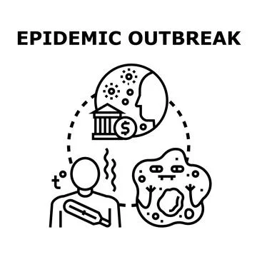 Epidemic outbreak causing global health and financial crisis Stock Illustration