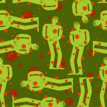 Epidemic pattern seamless. Pain Human background. Virus and microbes ornament 스톡 일러스트