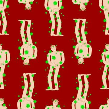 Epidemic pattern seamless. Pain Human background. Virus and microbes ornament Stockillustratie