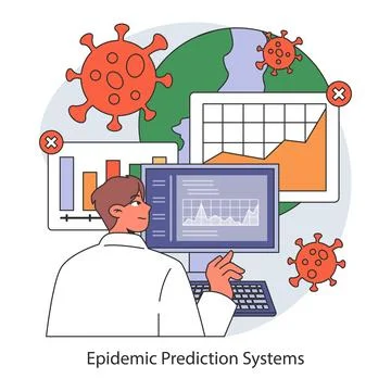 Epidemic Prediction Systems concept. Flat vector illustration. Stock Illustration